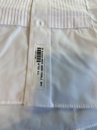 Men's After Six Tuxedo White Long Sleeve Dress Shirt- Neck Size 18-Sleeve 40/41 - Picture 11 of 12