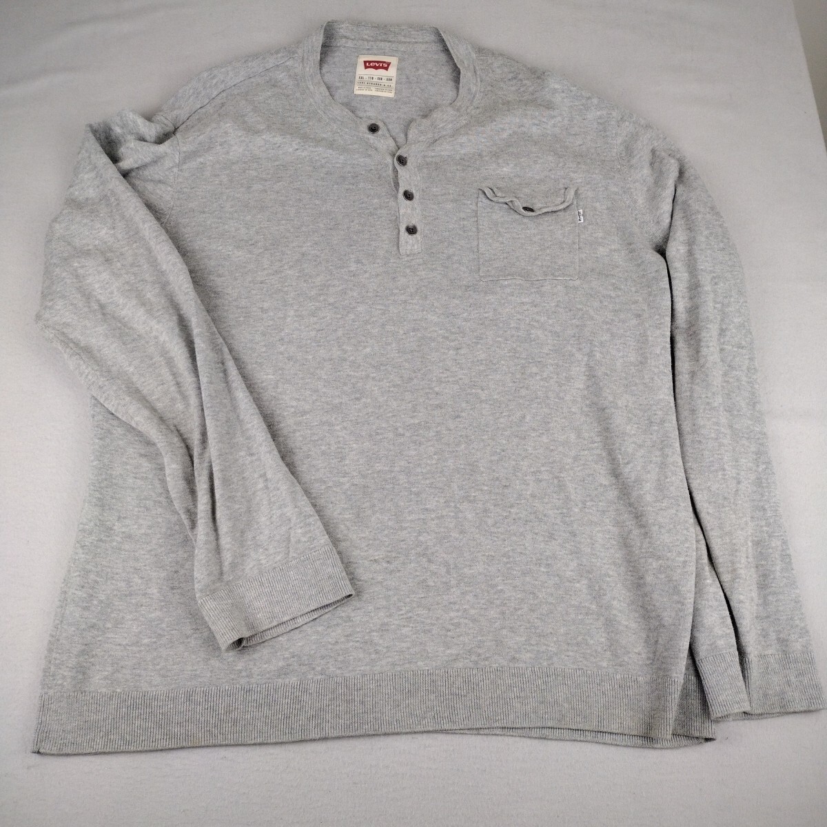 Levi's Men's Standard Fit 2XL XXL Pullover Sweater Shirt Quarter Button Crew
