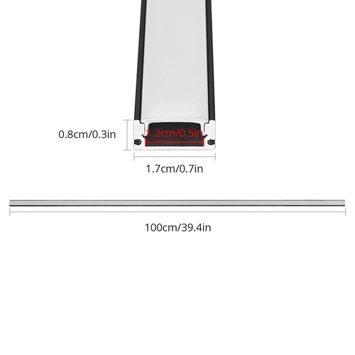 6M LED Profil Aluprofil Alu Schiene Leiste Profile für LED-Streifen Eloxiert DE - Bild 24 von 26