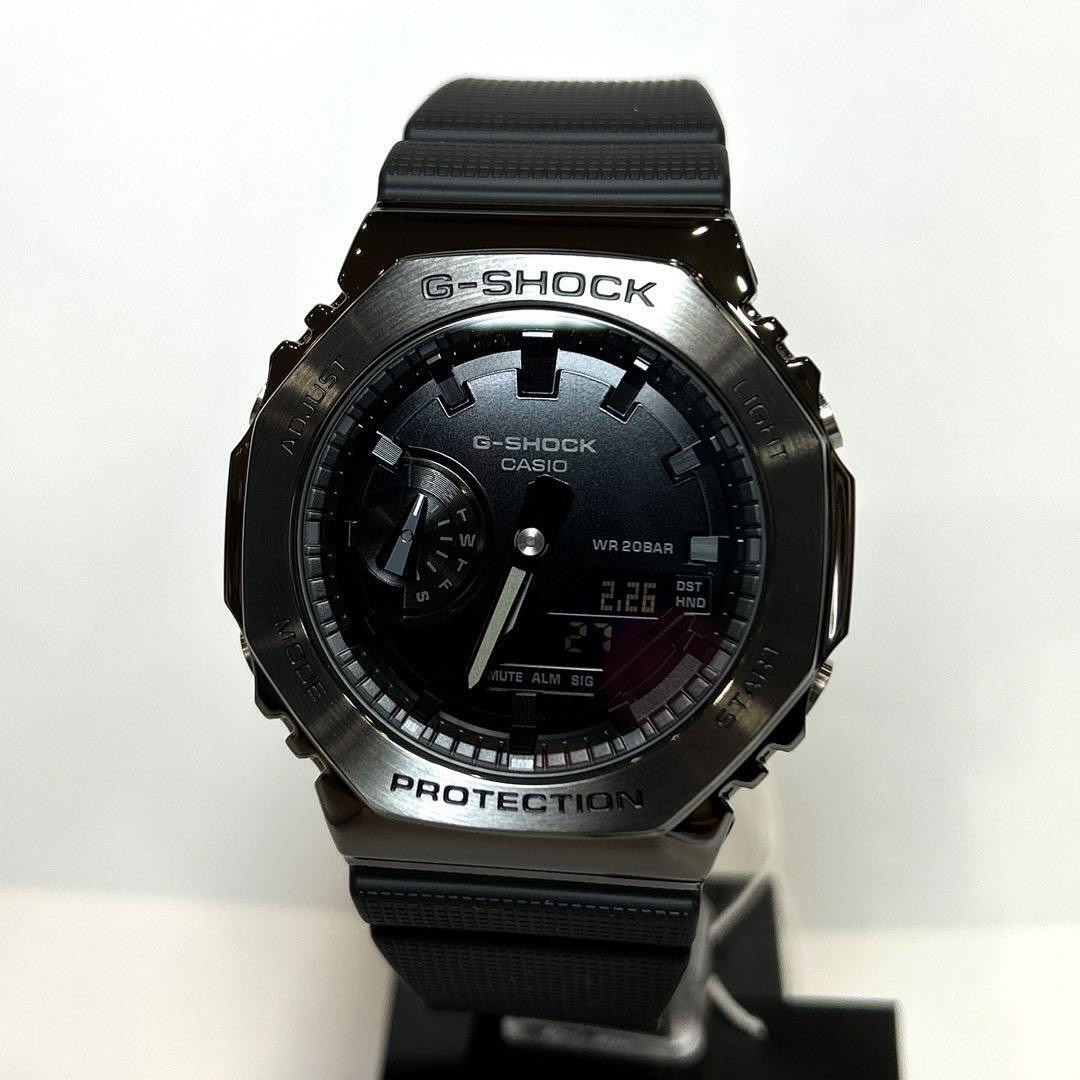 CASIO G-SHOCK GM-2100BB-1AJF Black octagon Mens Watch Used 3m13017