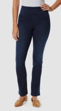Gloria Vanderbilt Women's Blue Pull On Slim Straight Jeans Pants Sz 4