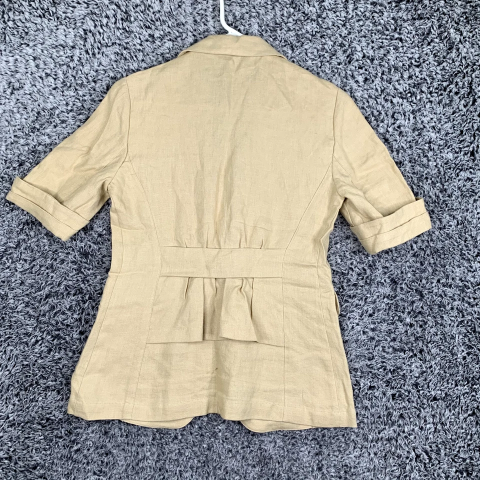 Cabi Jacket Womens XS Tan Linen Canvas One Button lightweight Academia - Image 4 of 4