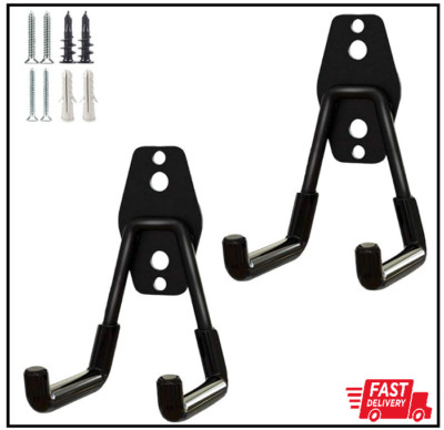 2 Pack Garage Storage Utility Hooks，Garage Garden Tool Organizer，Steel Wall Moun