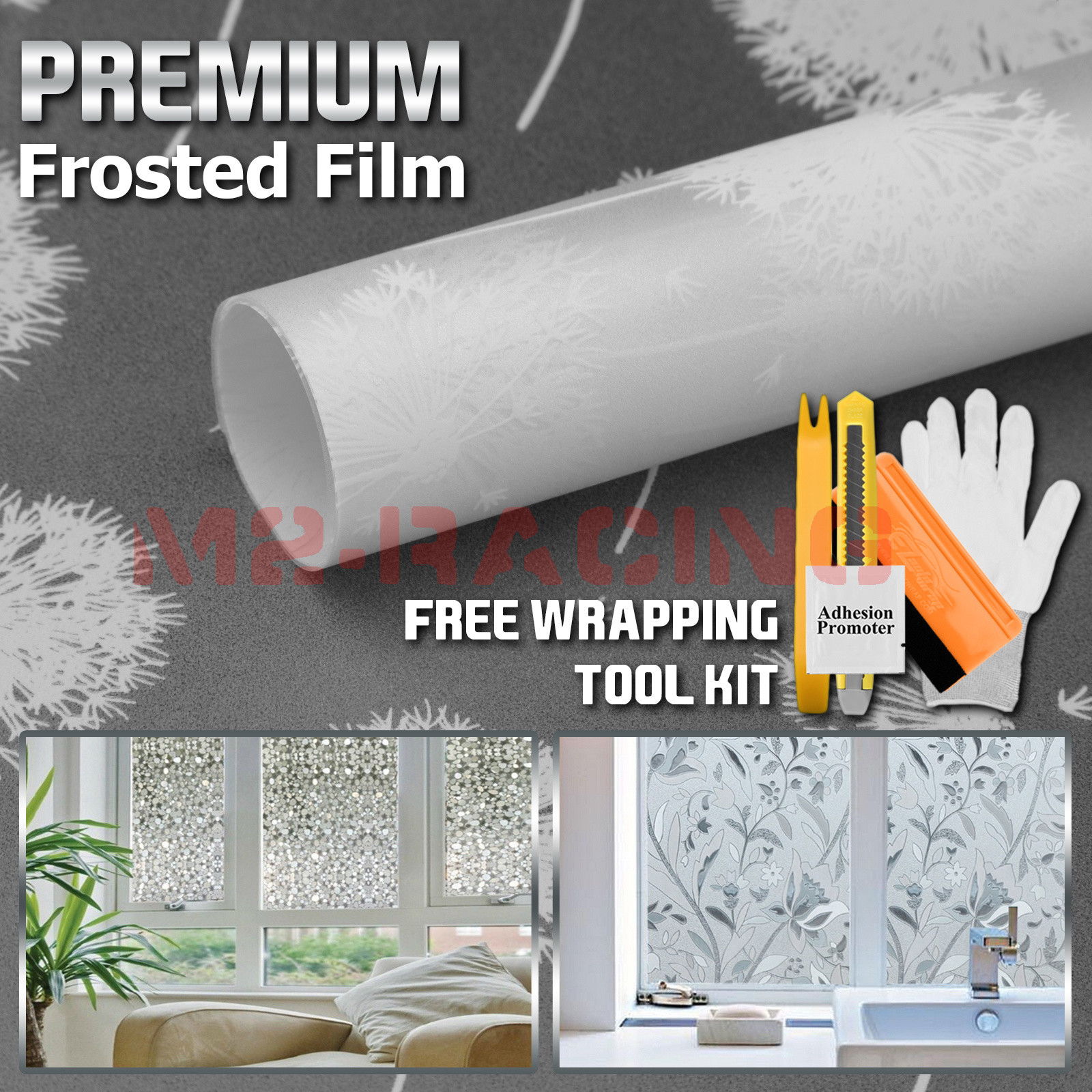 24"x36" Frosted Film Glass Home Bathroom Window Security Privacy Sticker #5019