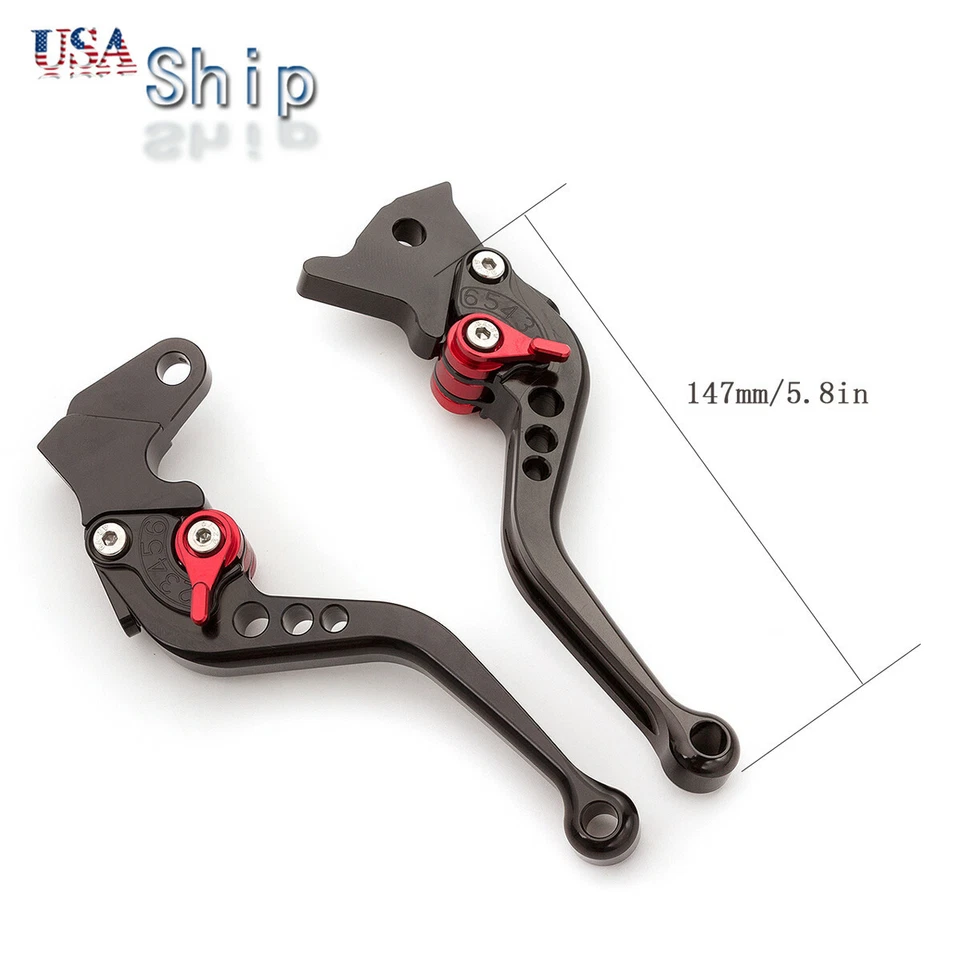 Palancas de embrague de freno ajustables CNC cortas negras y rojas para BMW G310R 2017-2023 Foto 2 de 4