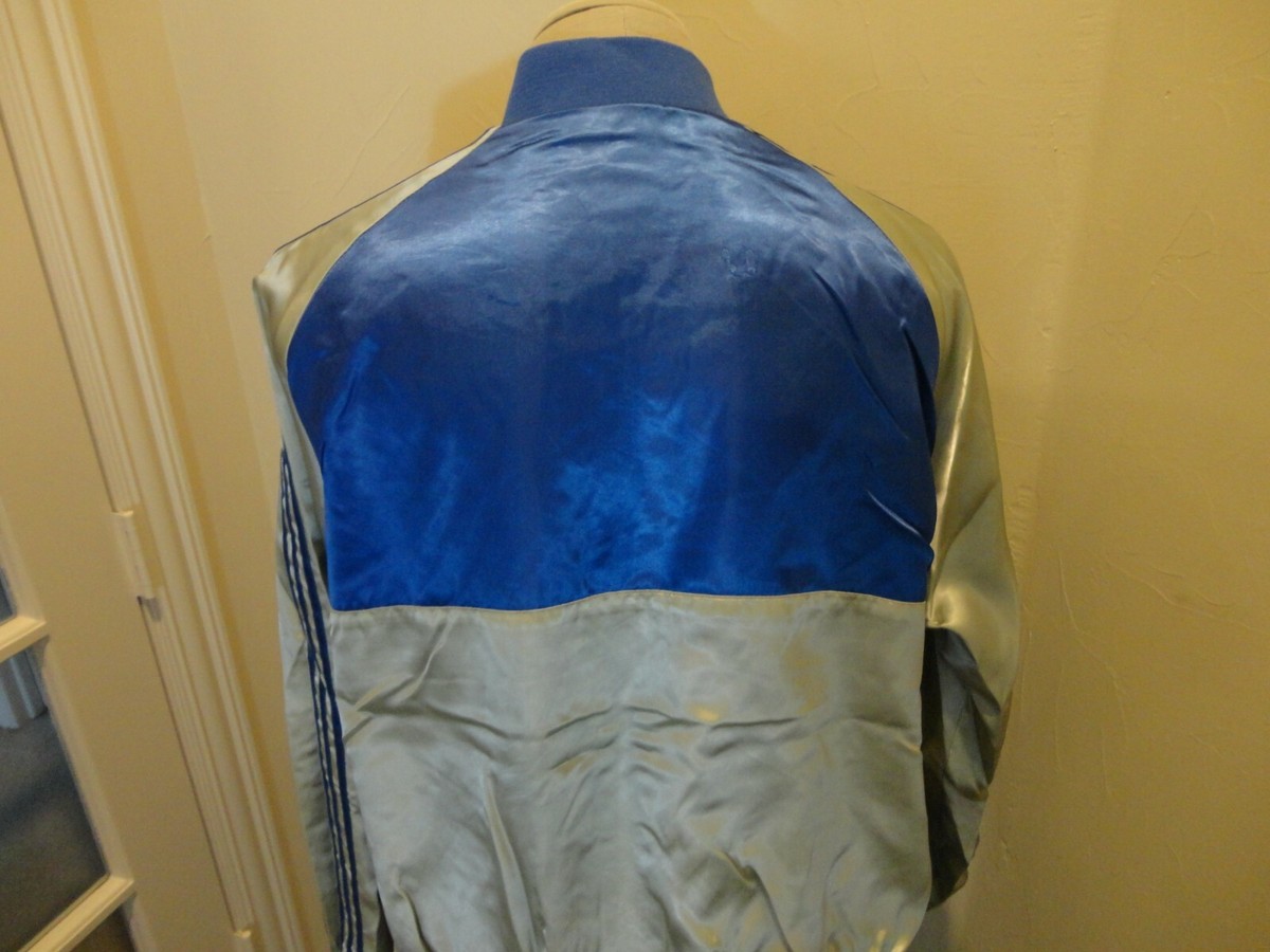 Vintage 80's Blue & Silver Chalk Line USA Screen ZIP Jacket Adult