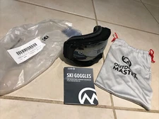 OutdoorMaster OTG Ski Goggles Black with REVO Silver Lens NEW