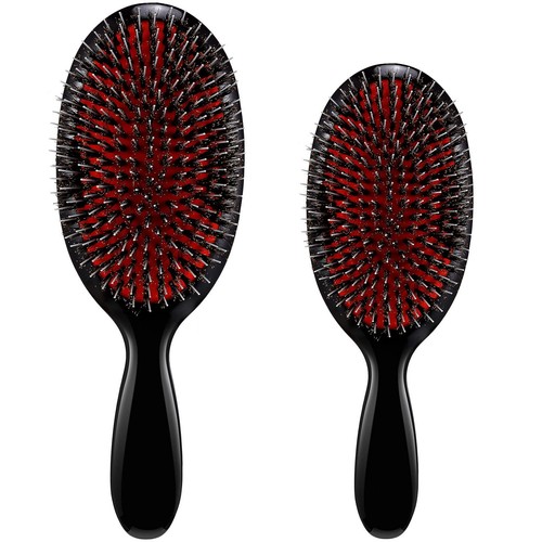 2PCS Boar Bristle Hair Brushes with Nylon Quill for Women Men Hair Growth - Picture 8 of 8
