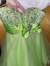 Short Mori Lee Green Strapless Dress