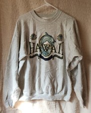 Vintage Hawaii Dolphin "Save Our Oceans" Crewneck Sweatshirt Sweater Sz XL