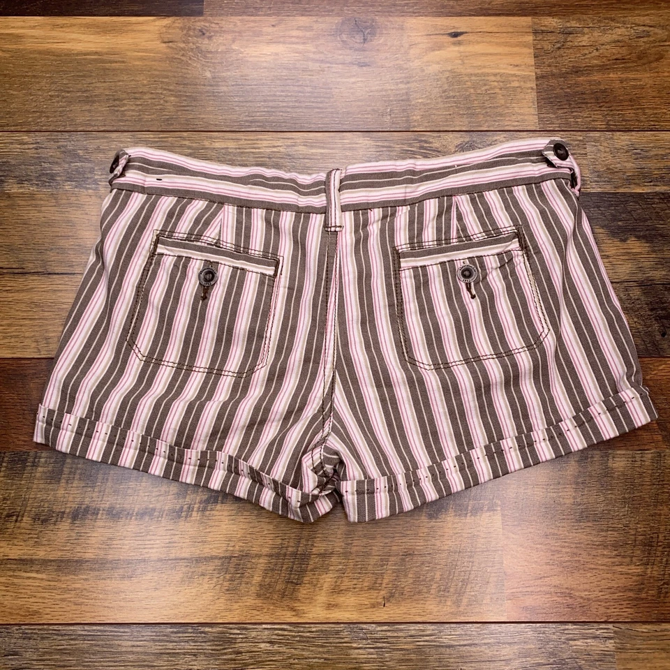 Pantalones Cortos Abercrombie Niños Niñas 14 Marrón Rayas Elastizados Foto 2 de 4