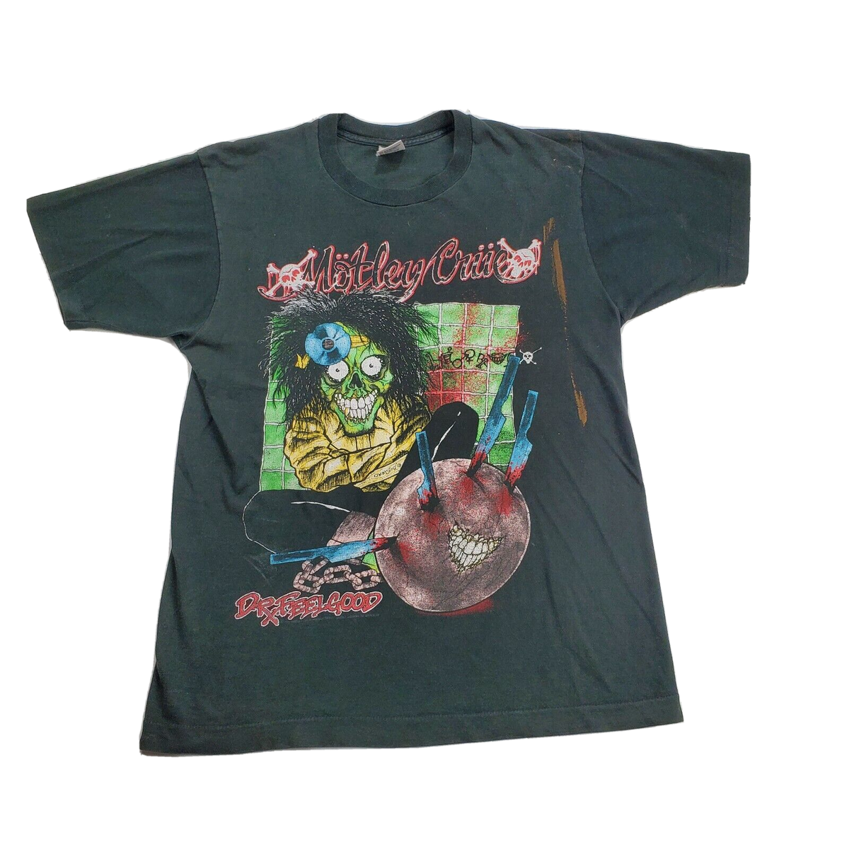 80s MOTLEY CRUE DR FEELGOOD TOUR 89-90 Large PUSHEAD ROCK METAL