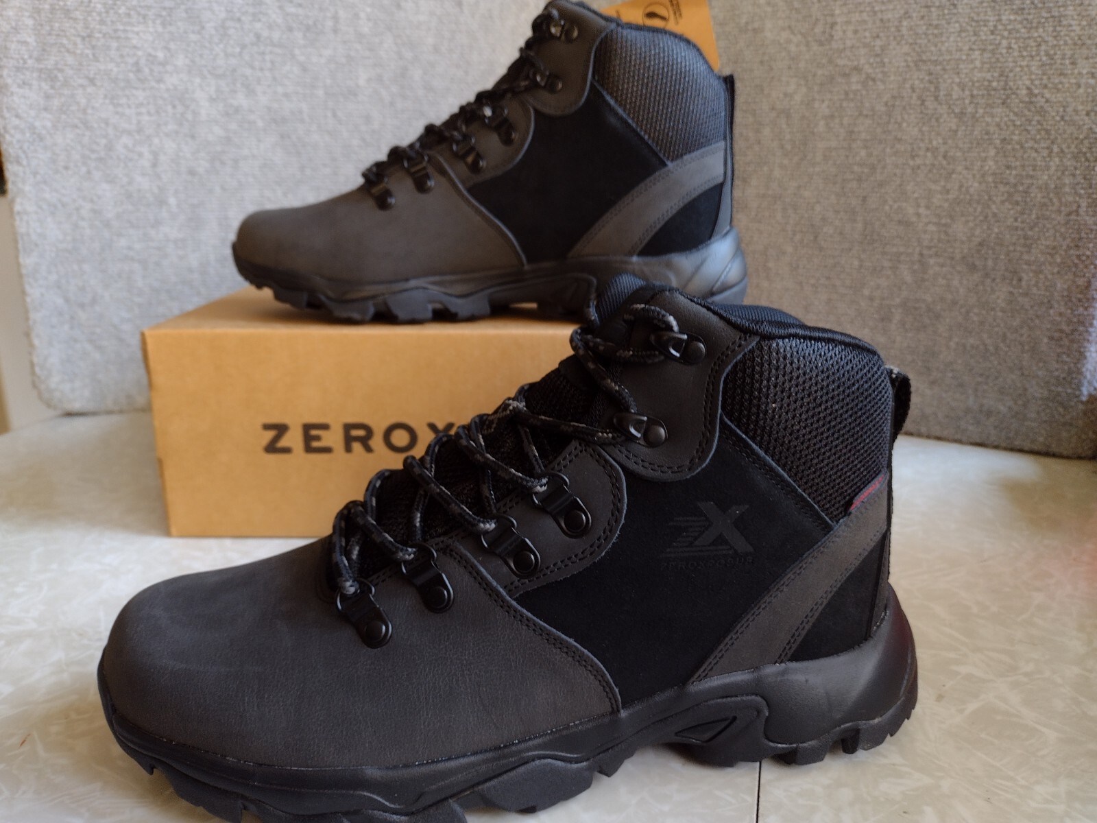 NIB, 90. MSRP, ZeroXposur Men's Rainier Black Waterproof Leather