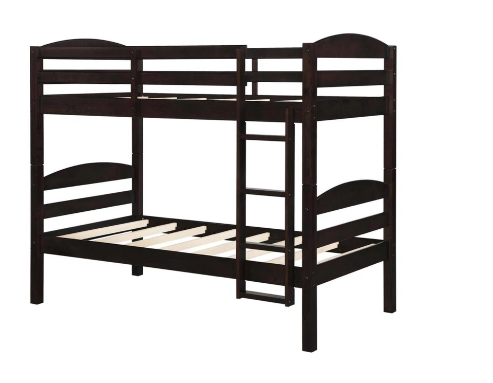 Litera doble sobre doble Better Homes & Gardens Leighton de madera, moca Foto 4 de 4