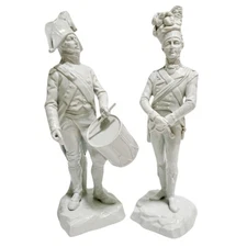 Carl Thieme Dresden Porcelain Napoleonic Whiteware Soldiers, Military Band