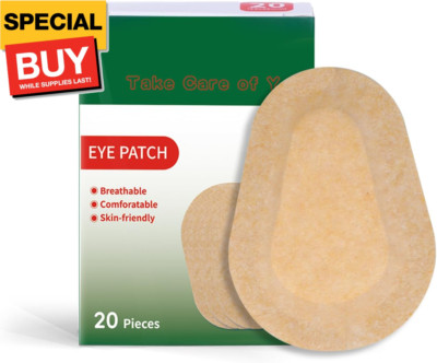 20pcs Eye Patches Adhesive Eyepatch for Adults Skin Color Adhesive Bandages Regu