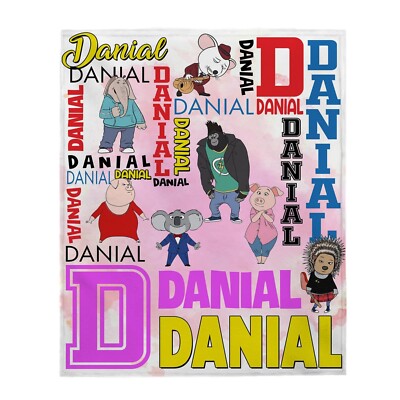 Personalize Sing Pig Plush Fleece Blanket Cartoon Funny Pig Birthday Blanket
