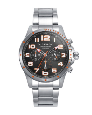 Reloj Viceroy De Acero Y Esfera Negra Para Hombre