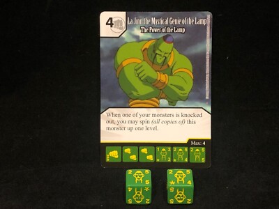 1996 DICE MASTERS RARE YU-GI-OH CARD + DICES #90 La Jinn Mystical Genie