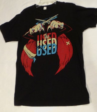 Camisa Usada Pequeña Banda de Rock Negra Metal Punk Yosemite Sam Cuchillos Bigote De Colección