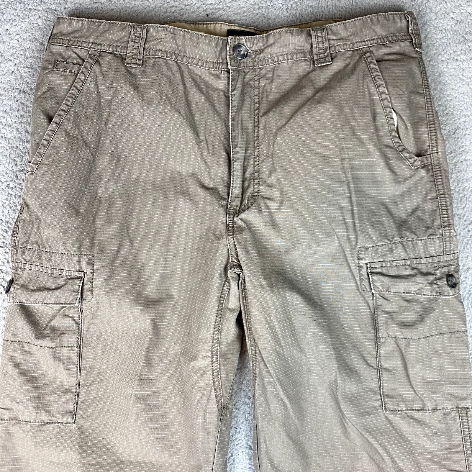 Cabelas Pants 36x32 Beige Cargo Ripstop Tactical Casual Outdoor Workwear Hunting