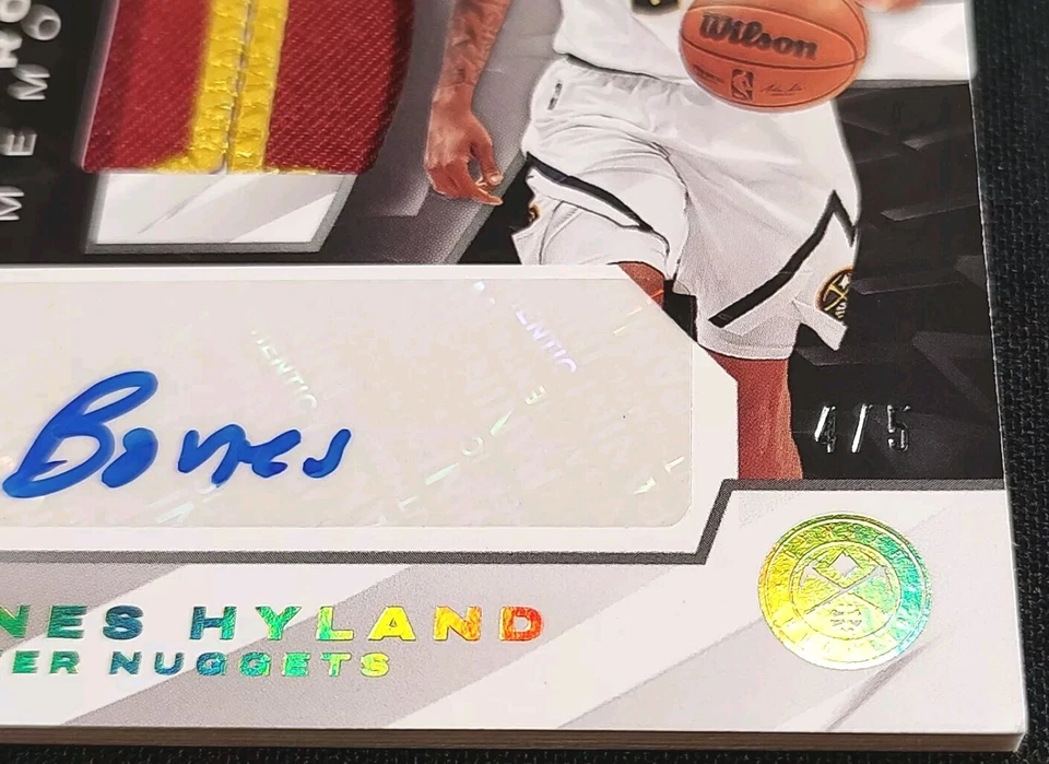 RC JSY AUTO /5 BONES HYLAND "Rookie Memorabilia Autograph" ⚡2021-22 Panini Black - Image 2 of 4