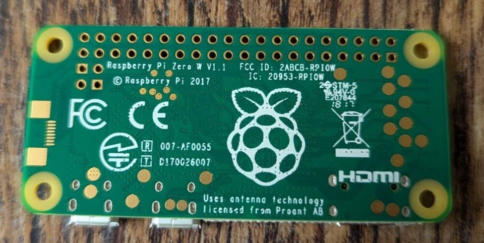 Raspberry Pi Zero W v1.1 with adapters (USB and HDMI) and headers - Image 2 of 3