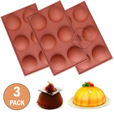 3PCS Silicone Cake Mold Hot Chocolate Bombs Candy Molds 6-Cavity Baking Mould US