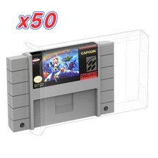 50x SUPER NINTENDO SNES CARTRIDGE - CLEAR PROTECTIVE GAME BOX SLEEVE CASE