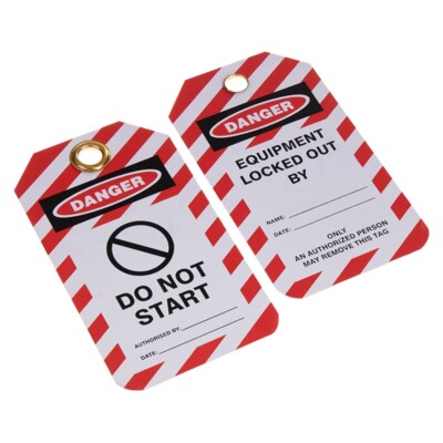 Lockout Tagout Tags - ''Nicht mit Symbol beginnen'' - 10er Pack
