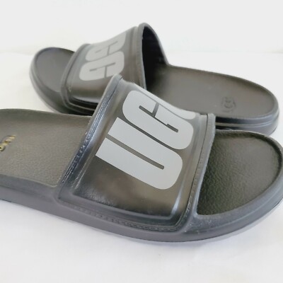 NWOB MENS SIZE 13 BLACK/WHITE UGG WILCOX LOGO SLIDE