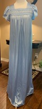 Vanity Fair Blue Nylon Lace Nightgown Women's Small, Cap Sleeve USA