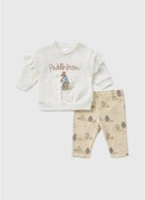 🧸Baby  Girls Paddington Bear Outfit, Leggings & Cream  Top Cute 12-18 months 🌸