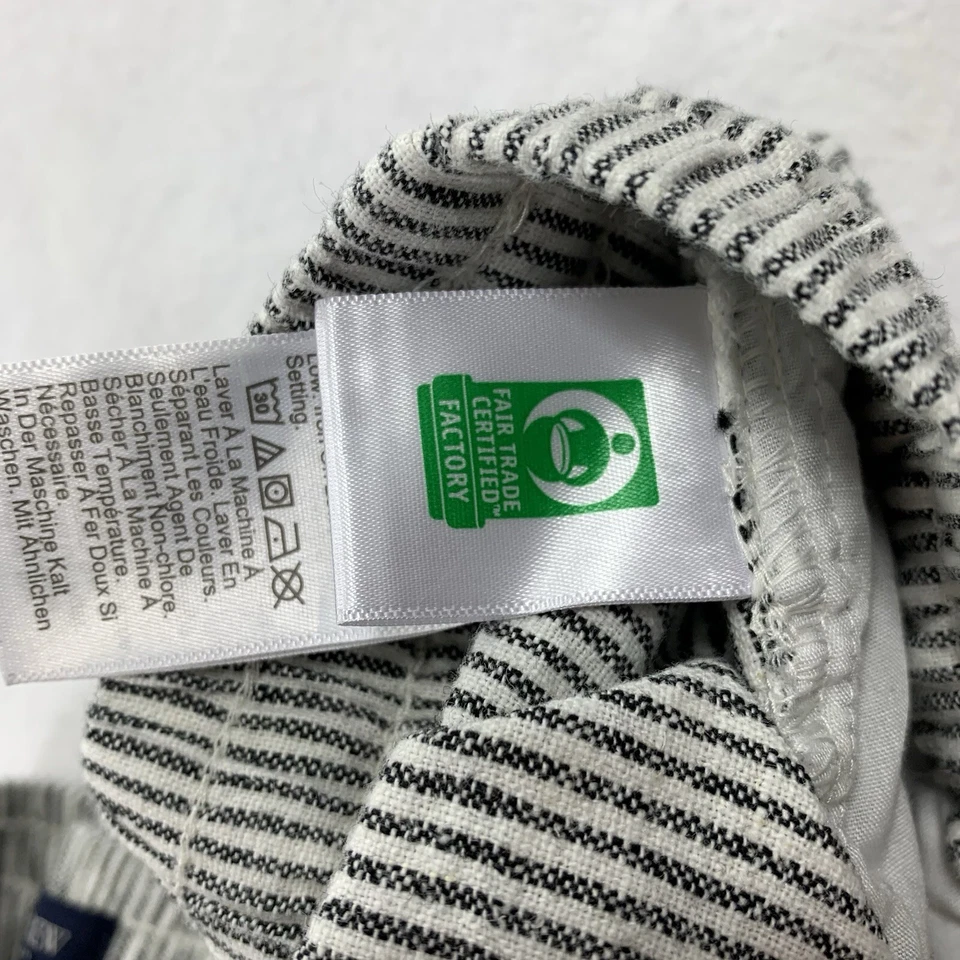 Pantalones con cordón J.Crew a rayas mezcla de lino y algodón talla 12 para mujer gris blanco L Foto 4 de 4