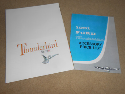 1961 FORD THUNDERBIRD BROCHURE + PRICE LIST FOLDER / '61 T-BIRD CATALOGS