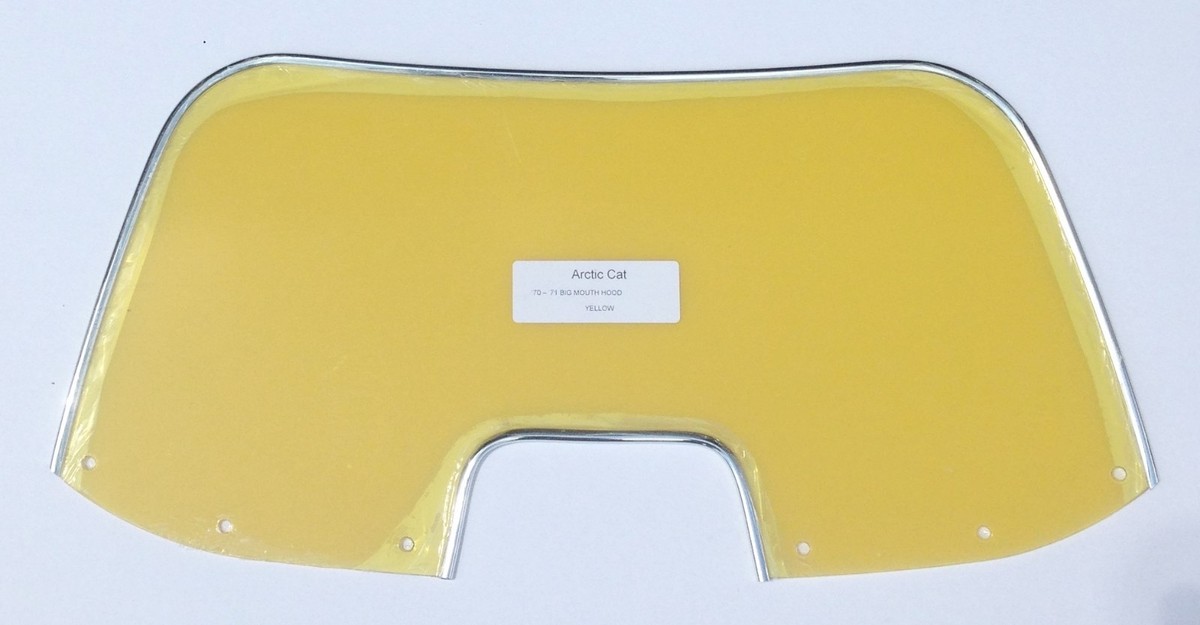 Windshield - Arctic Cat 1970 Puma big mouth hood # 0110-182 Yellow
