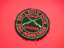 NRA NATIONAL RIFLE ASSOCIATION PRO MARKSMAN JUNIOR DIV AWARD GUN TARGET PATCH
