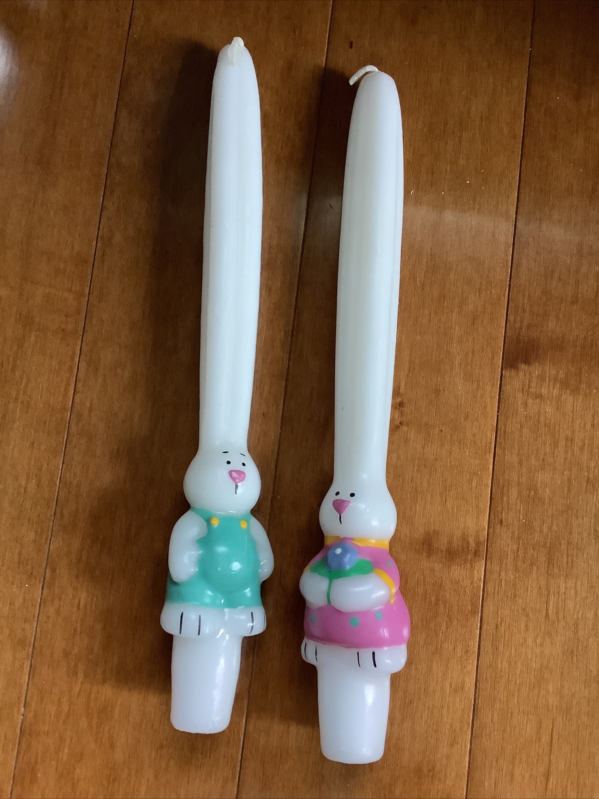 Vintage Easter Taper Candles Boy & Girl Bunny 10” eBay