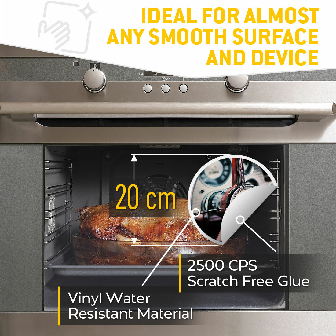 Destination Vinyl ltd - 2 Adesivi Vinile 20 Cm - Volante Auto D'epoca Classico Regalo Cool #12390 - Miniatura 3