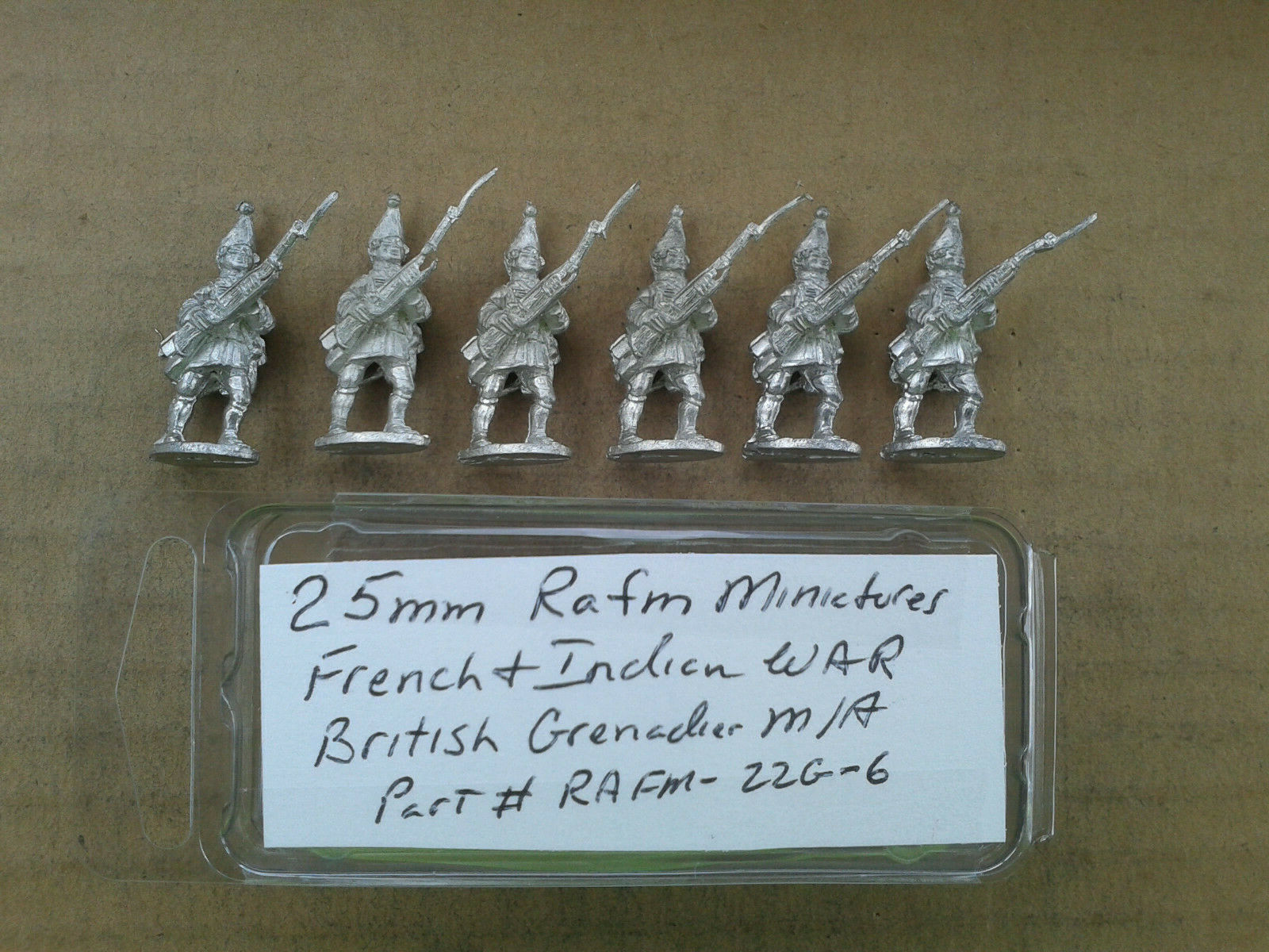 25mm RAFM Dedication Miniatures French Indian war Inexpensive British Grenadier A M