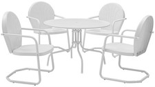 Crosley Furniture Griffith 5 Piece Metal Patio Dining Set in White