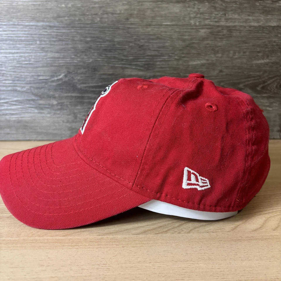 Los Angeles Angels Hat Cap Strap Back Womens Red MLB Baseball New Era 9TWENTY - Image 4 of 4