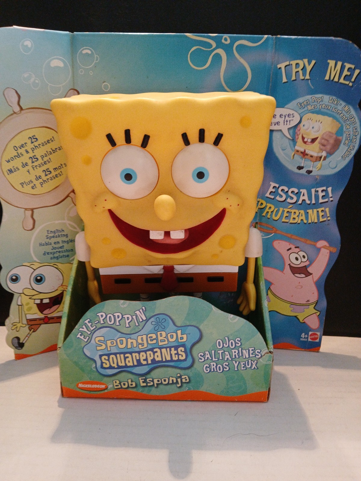 Spongebob Eye Plug In VTG SpongeBob SquarePants Eye-Poppin' Squeeze Me Talking Toy Figure ...