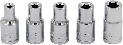 5Pcs E Torx Star Female Bit Socket Set 1/4'' Drive E4 -E8 