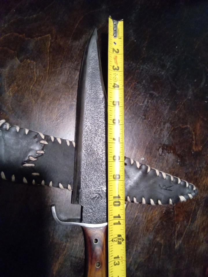 Custom Handmade in the USA wood Handled Bowie Knife With Leather Sheath - Image 4 of 4