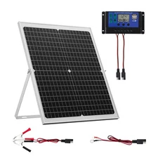 30W 12V Solar Panel Battery Charger, Solar Battery Trickle Charger Maintainer wi