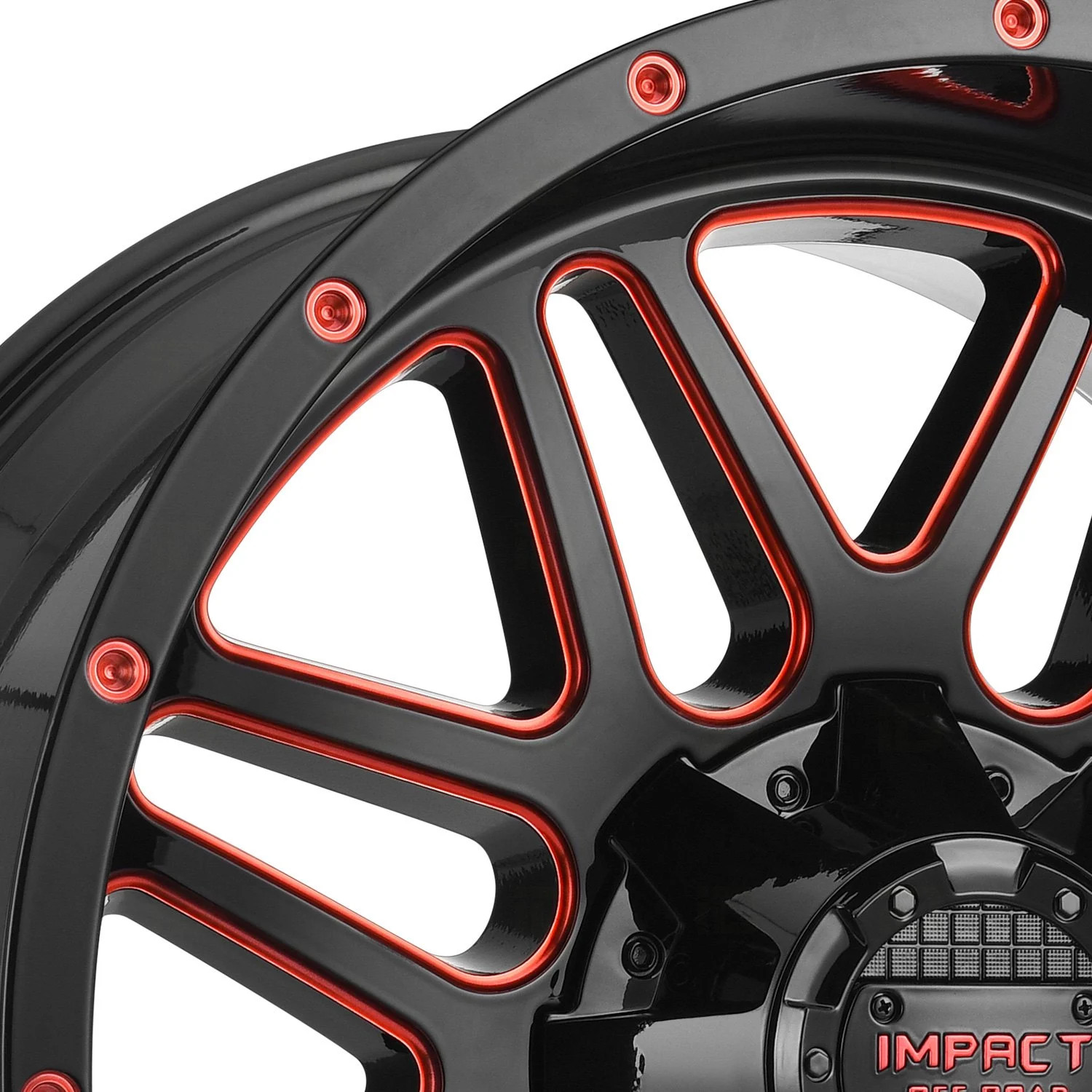 Impact Off-Road 806 Wheels 20x10 (-12, 6x139.7, 106.1) Black Rims Set of 4