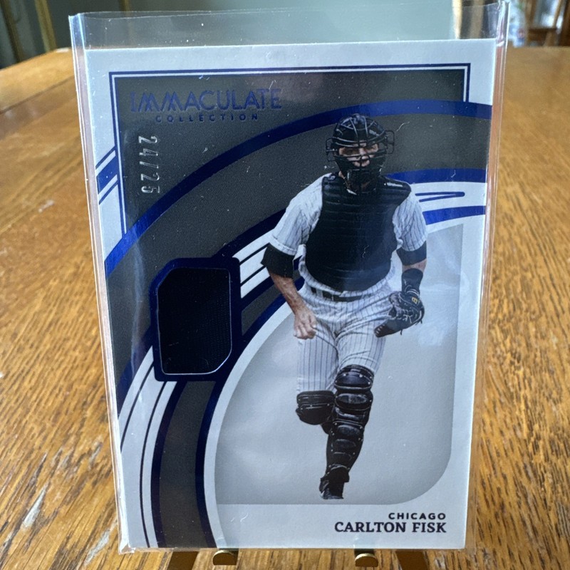 CARLTON FISK 2022 Panini Immaculate GAME USED Jersey PATCH #/25 Relic White Sox