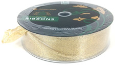 Member's Mark Sheer Premium Wired Edge Ribbon 1.5" Wide x 50 Yards Color Gold