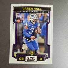 Jaren Hall Minnesota Vikings 2023 Score Panini RC Rookie Card #311 QB. rookie card picture